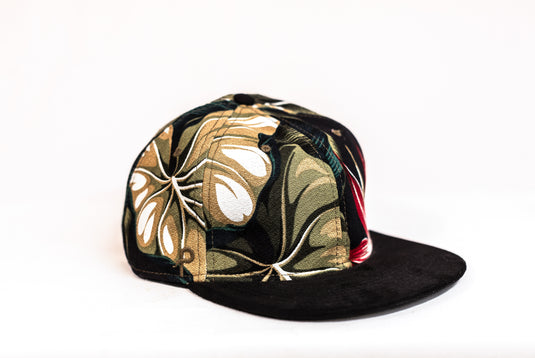 Bird of Paradise Black Crepe 6 Panel