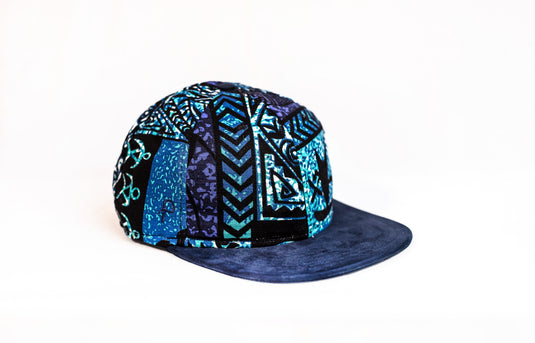 Hawaii Petroglyphs Blue & Black 6 Panel